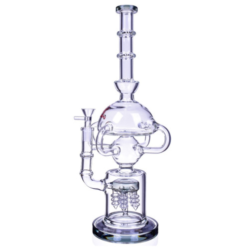 CHILL GLASS 16 INCH GEAR PERC RECYCLER WATER PIPE